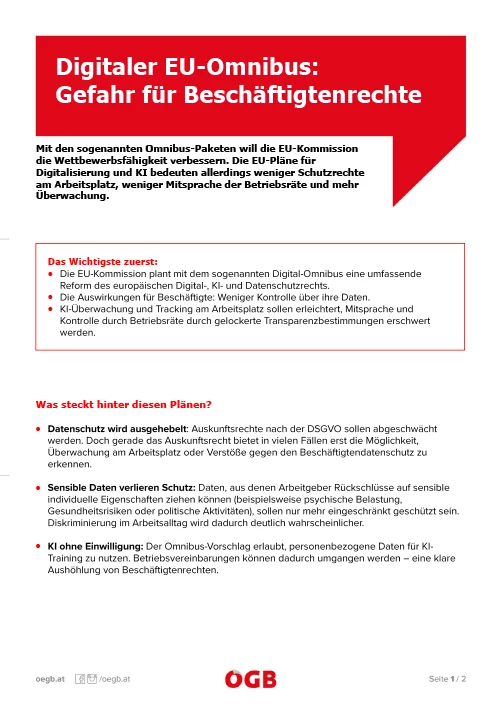 ÖGB-Factsheet: Digitaler Omnibus